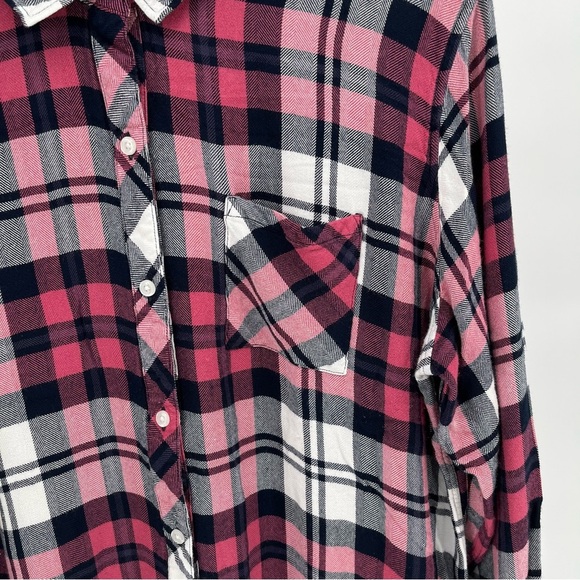 Rails Womens Hunter Plaid Shirt Size XXL Button Down Mulberry White Indigo - Picture 5 of 12